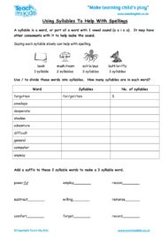 Worksheets for kids - using-syllables-help-with-spellings